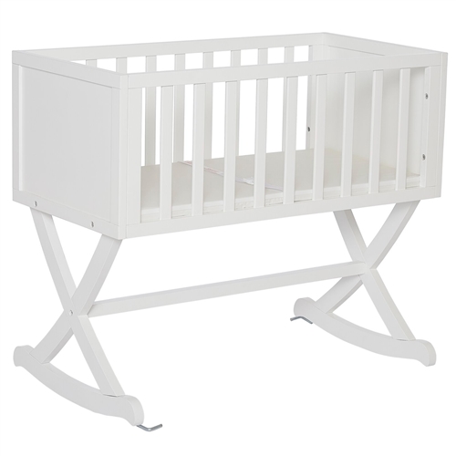 White Rocking Lullaby Baby Crib Cradle Glider