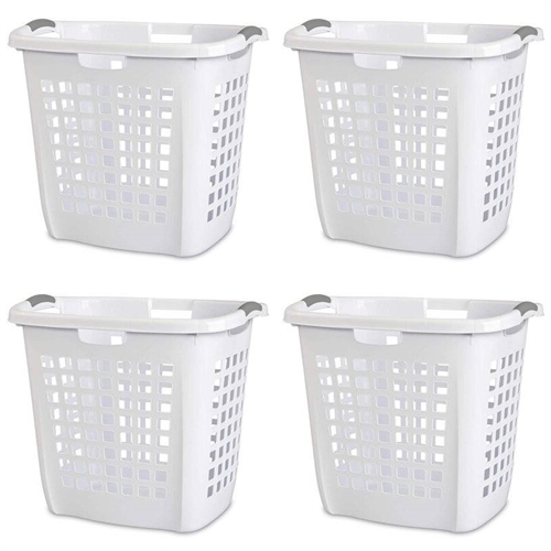 Set of 4 Heavy Duty Plastic Laundry Hamper Dirty Clothes Basket