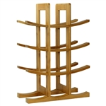 12-Bottle Wine Rack Modern Asian Style in Natural Bamboo