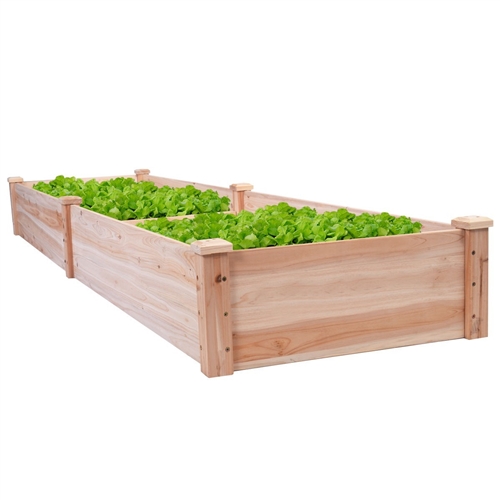 Solid Wood 8 ft x 2 ft Raised Garden Bed Planter