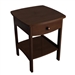 Walnut Finish Accent Table Nightstand with One Drawer