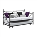 Twin size Contemporary Daybed and Trundle Set in Black Metal Finish