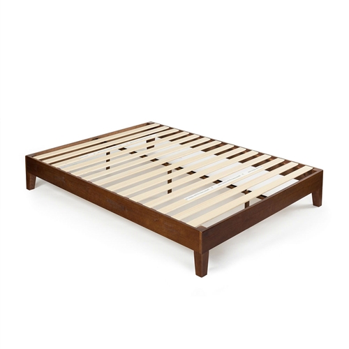 Full size Low Profile Solid Wood Platform Bed Frame in Espresso Finish