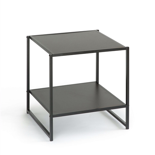 Modern Steel Frame End Table Nightstand in Espresso