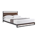 Twin size Metal Wood Platform Bed Frame with Headboard