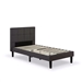 Twin size Classic Grey Fabric Upholstered Platform Bed with Padded Headboard