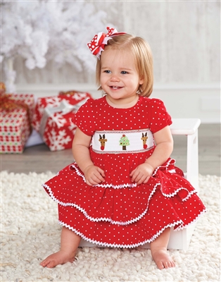 Holiday Corduroy Smocked Dress