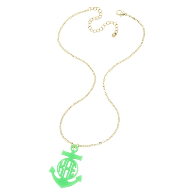 Acrylic Anchor Monogram Necklace