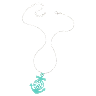 Acrylic Anchor Monogram Necklace