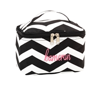 mini black chevron cosmetic bag