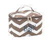 mini taupe chevron cosmetic bag