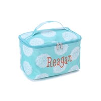 large aqua cosmetic bag