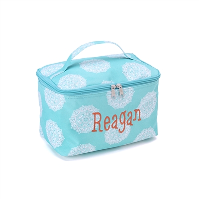 large aqua cosmetic bag