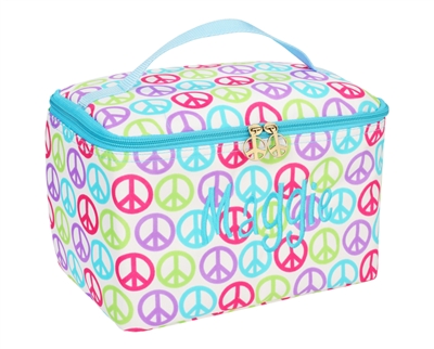 large peace symbol cosmetic bag