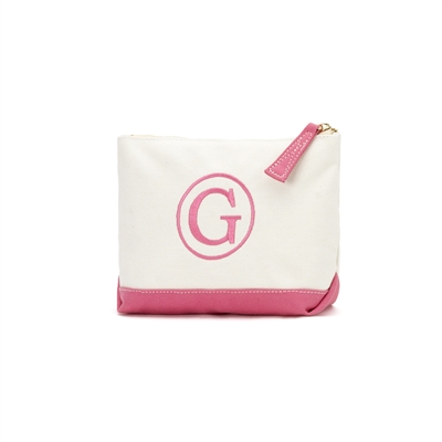 Hot Pink Canvas Cosmetic Bag