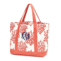 Coral Canvas Tote Bag