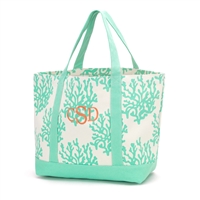 Mint Coral Canvas Tote Bag