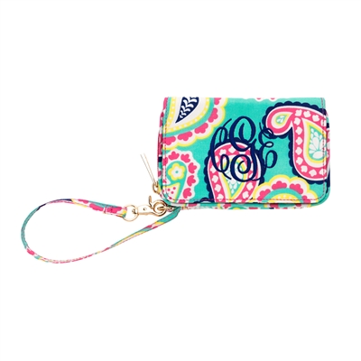 monogram wristlet