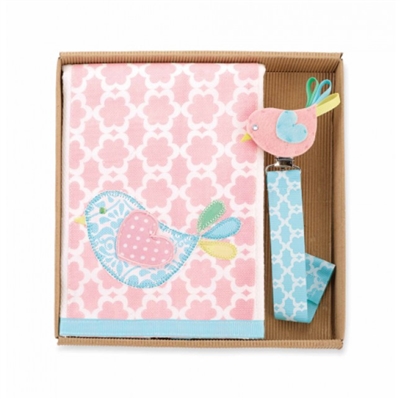 Little Chick Burp Cloth and Pacifier Set