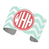 Mint Chevron Monogram Cuff Bracelet