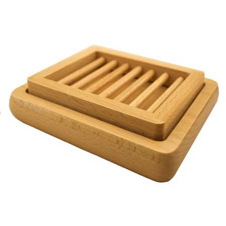 Beech Wood Soap Dish Two Piece
