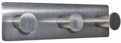 no drill - EVERLAST 3-Hook Rail - Brushed Stainless Steel