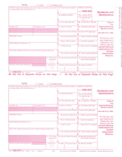 1099 DIV Laser Three Part Tax Forms