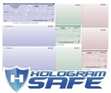 Hologram Safe Laser Checks Featuring DMV technology.