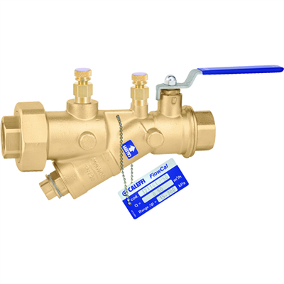 Caleffi 121 FlowCalâ„¢ 1 Â¼" NPT female (with PT test ports) automatic flow balancing valve with integral ball valve. 121371A