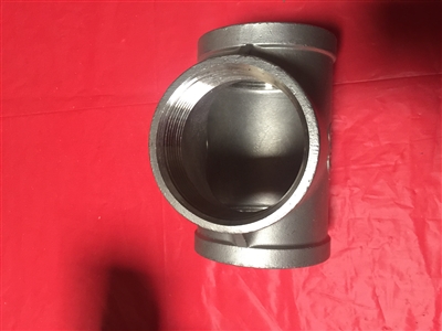 304, 3" Stainless Steel Tee, Female NPT, 150 PSI WP