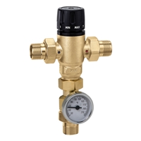 Caleffi Â½" NPT male MixCal NPT with inlet check valve and thermometer 521410AC