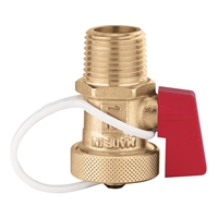 Caleffi Â¼" NPT male x Â¾" garden hose Boiler drain valve, 538202 FD