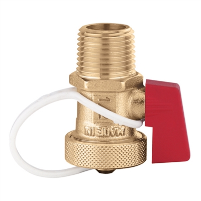 Caleffi Â½" NPT male x Â¾" garden hose Boiler drain valve, 538402 FD