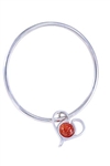 10MM Itty Bitty Happy Heart Bangle Bracelet- Solid Sterling Silver