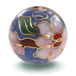 Fancy Dusty Blue Cloisonne Bead