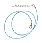 Light Blue Waxed Cotton Cord Necklace
