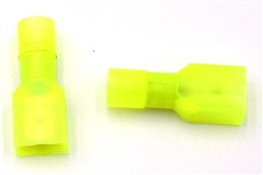 [81-00002-Y] 1/4 inch Male Spade Connector Insulated Yellow