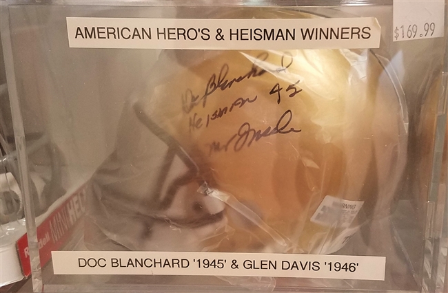 Doc Blanchard and Glen Davis Signed Mini Helmet