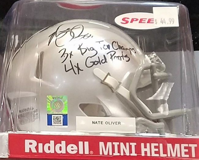 Nate Oliver Signed Mini Helmet
