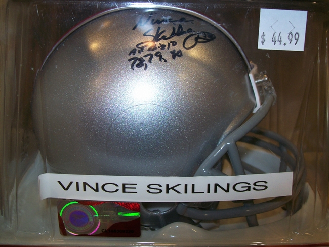 Vince Skillings Signed Mini Helmet