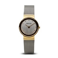 Bering ladies two tone brushed silver & polished gold watch with Swarovski elements