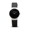 Bering ladies classic black leather watch