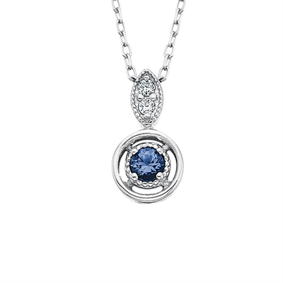 10k white gold diamond & sapphire necklace