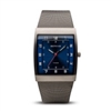 Bering classic men's brushed grey blue dial watch