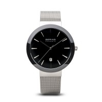 Bering ceramic silver & black dial ladies watch