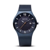 Bering men's brushed blue solar powered watch