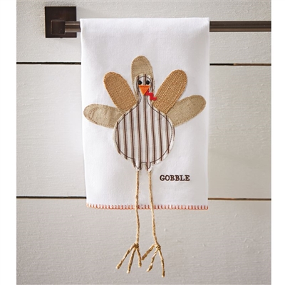 mud pie turkey ticking linen hand towel