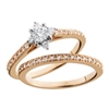 14k rose gold & white gold engagement bridal set