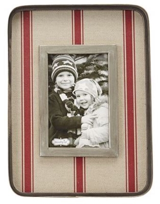 mud pie grain sack large square tin frame