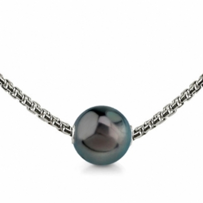 Tahitian Pearl Solitaire Cultured Sterling Silver Necklace